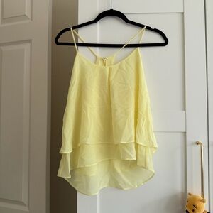Bershka Yellow Chiffon Tank Top